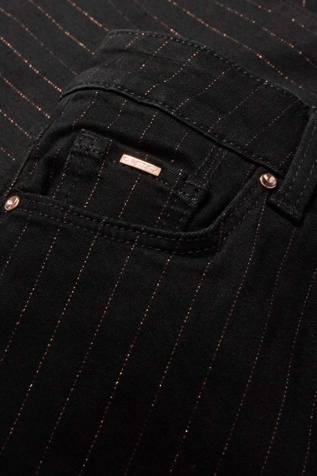 Femmes - Bootcut jean - mid waist - fines rayures - jean gris foncé