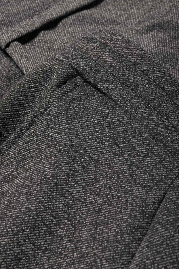 Femmes - Pantalon en jersey - mid waist - tapered fit - texturée - gris foncé