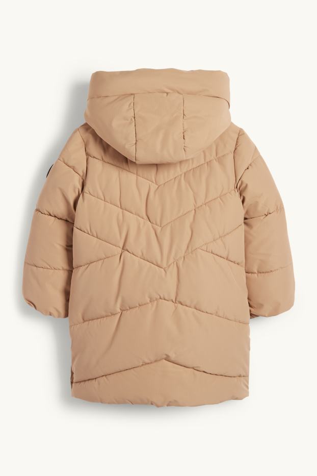 Enfants filles - Doudoune à capuche - finition déperlante - beige