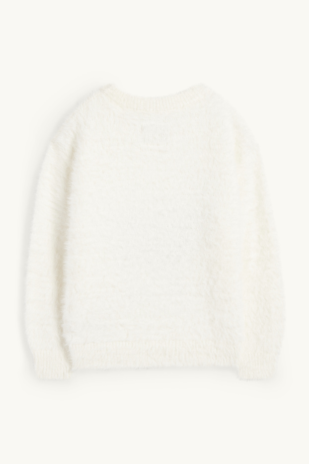 Enfants filles - Lilo & Stitch - pull - blanc crème