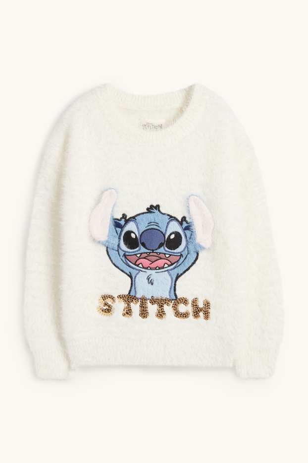 Enfants filles - Lilo & Stitch - pull - blanc crème