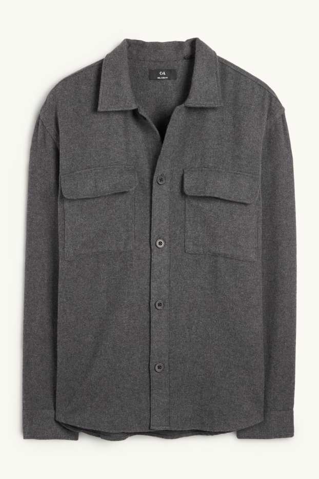 Herren - Hemd - Relaxed Fit - Kent - dunkelgrau