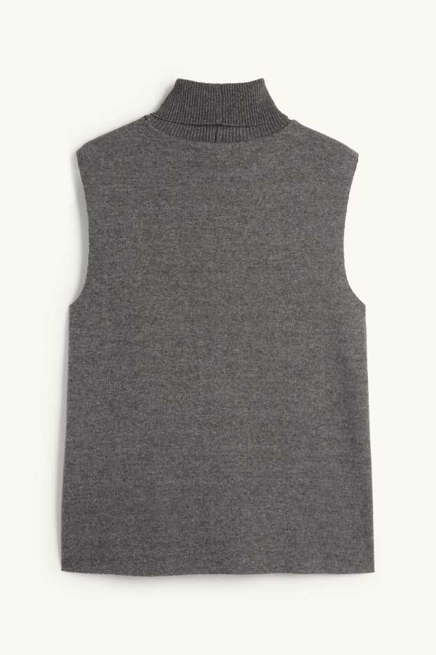 Femmes - Haut à col roulé - gris chiné