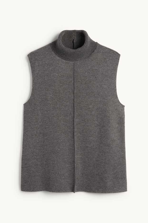 Femmes - Haut à col roulé - gris chiné