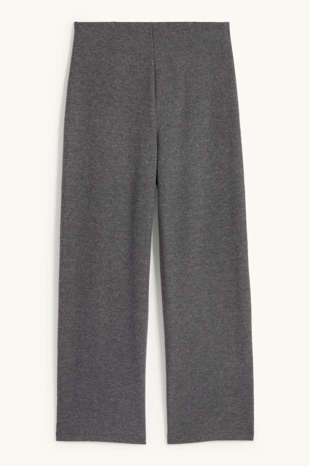 Women - Knitted joggers - gray-melange