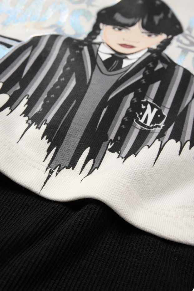 Kinder Mädchen - Wednesday - Set - Hoodie und Top - 2 teilig - weiß