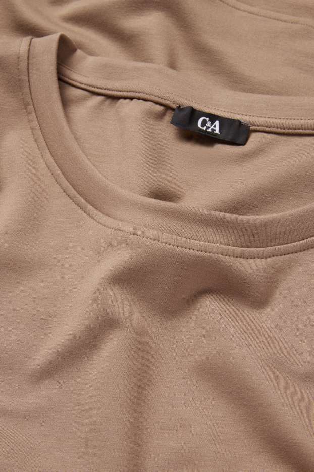 Women - Long sleeve top - relaxed fit - beige