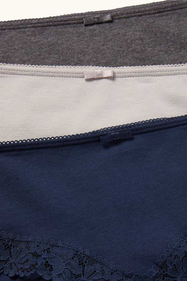 Dames - Set van 3 - hipster - donkerblauw