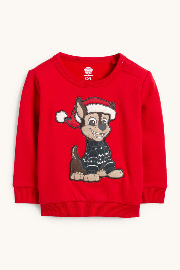 Baby Jungen - PAW Patrol - Chase - Baby-Weihnachts-Outfit - 2 teilig - rot / grau