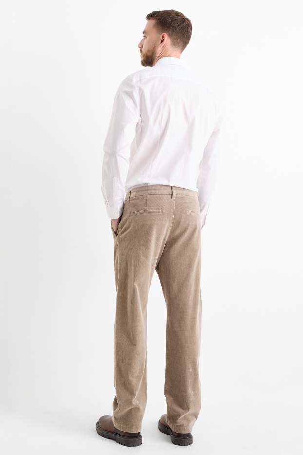 Uomo - Pantaloni chino in velluto - regular fit - beige