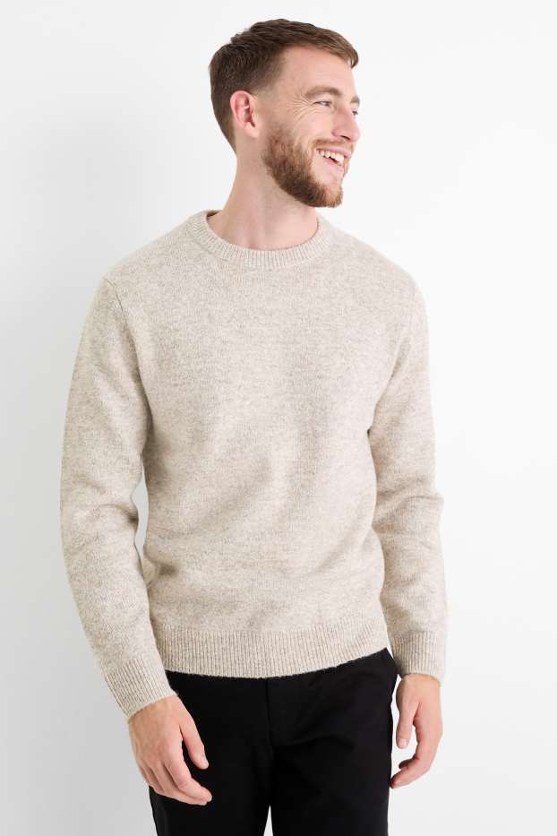 Hommes - Pull - gris clair chiné