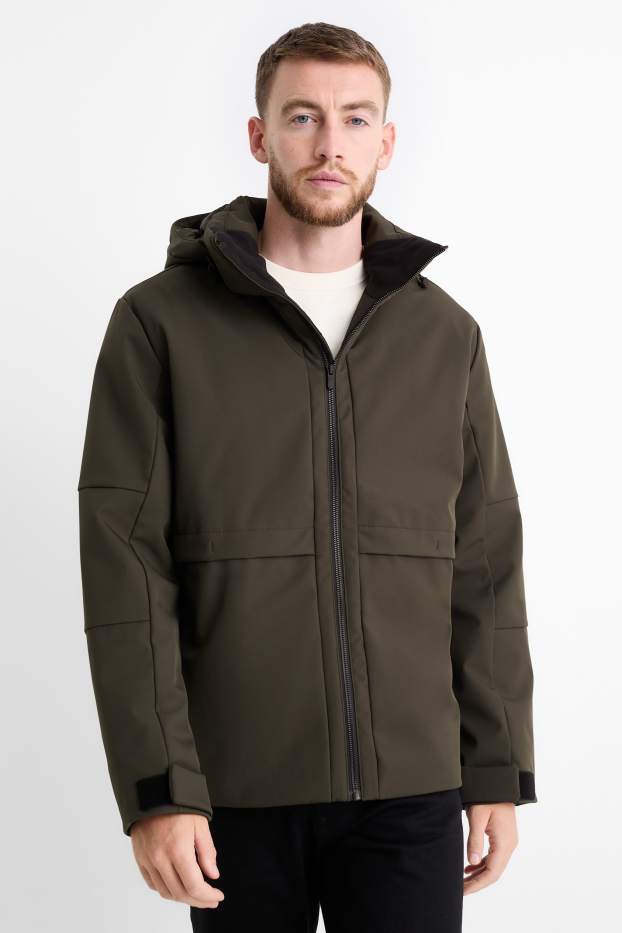 Herren - Softshelljacke - gefüttert - wasserabweisend - 4 Way Stretch - dunkelgrün