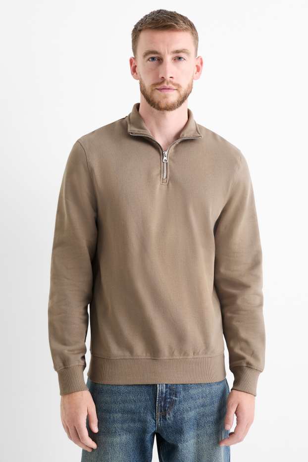 Bărbați - Bluză de molton - taupe