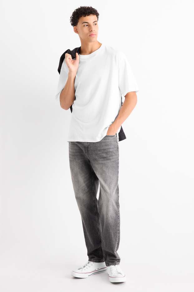 Men - Relaxed tapered jeans - LYCRA® - denim-gray