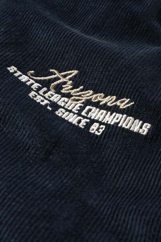 Enfants garçons - New York - veste en velours côtelé - doublé - bleu foncé