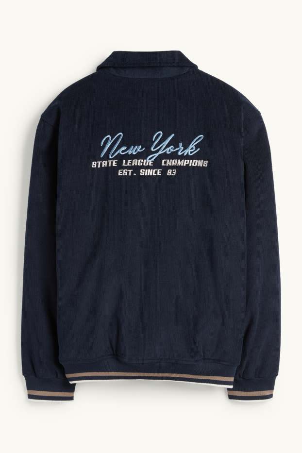 Enfants garçons - New York - veste en velours côtelé - doublé - bleu foncé