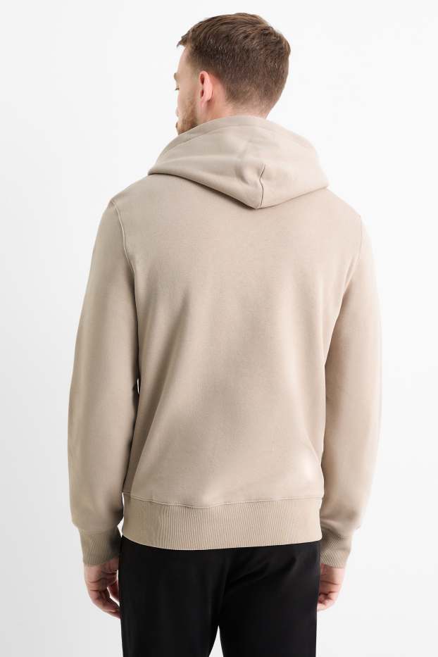 Hommes - Sweat à capuche - beige