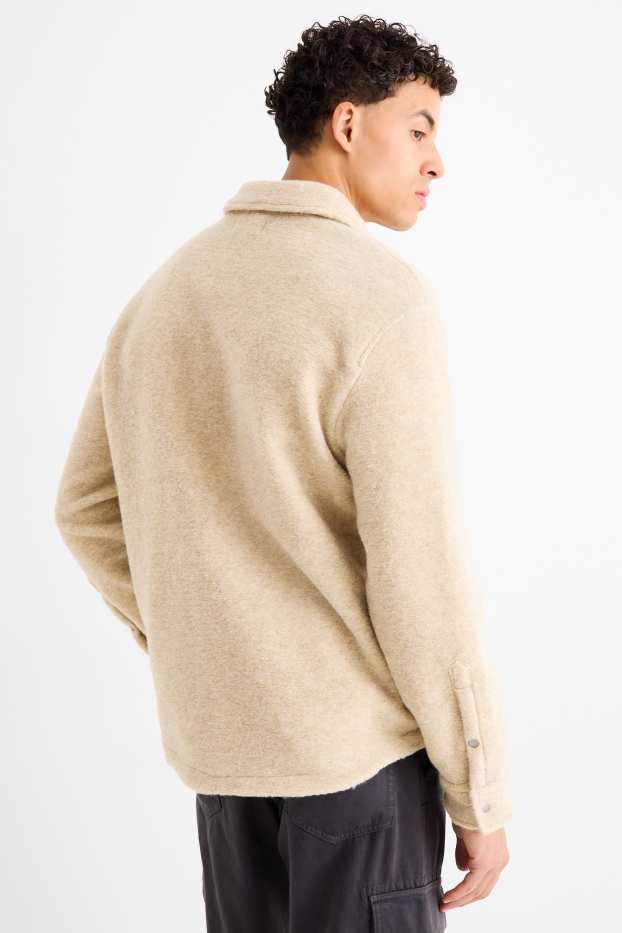 Hommes - Veste-chemise - relaxed fit - beige