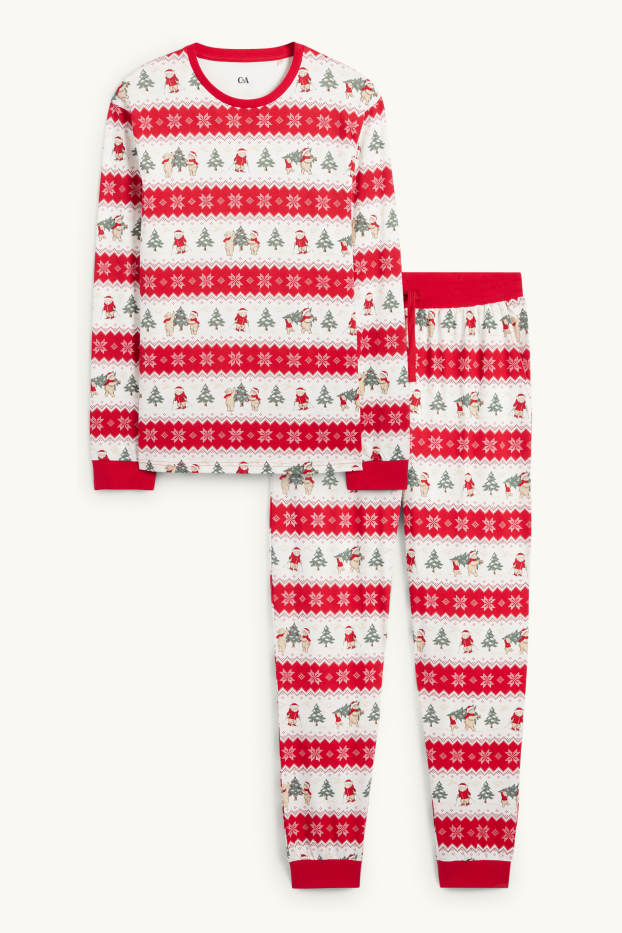 Men - Mini Me - men’s Christmas pyjamas - patterned - red