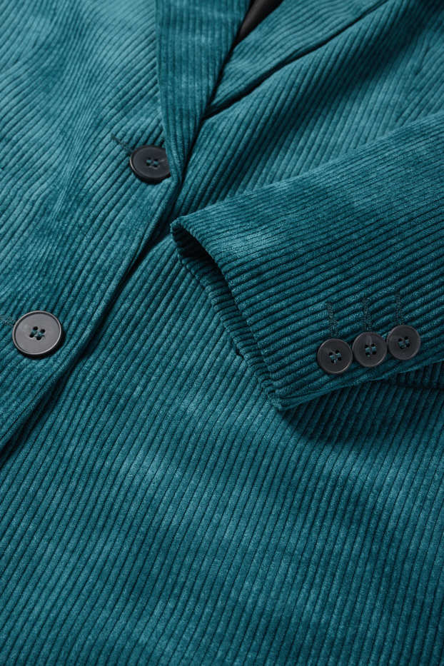 Mujer - Americana larga de pana - regular fit - petróleo