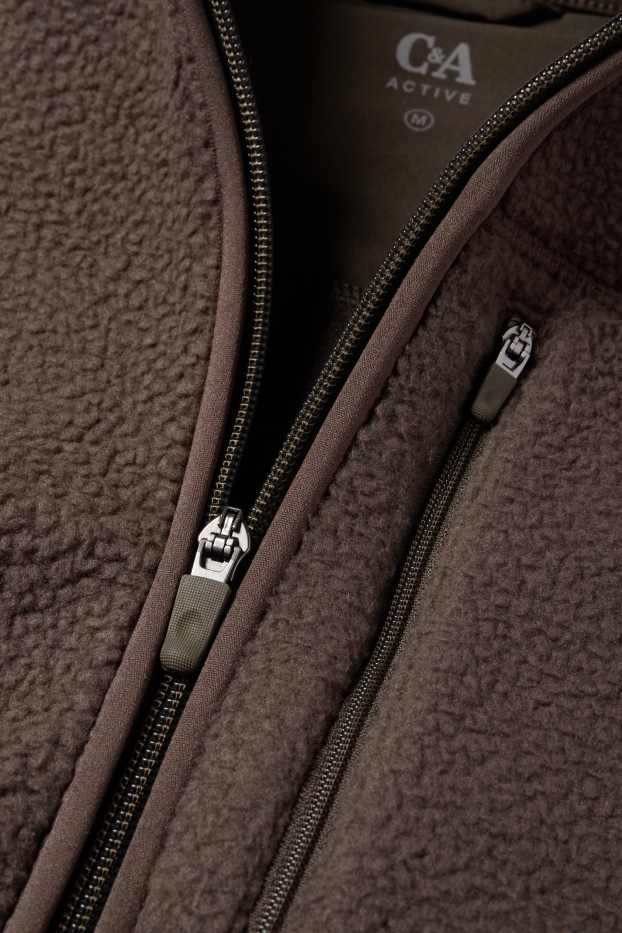 Home - Jaqueta de teixit polar - marró