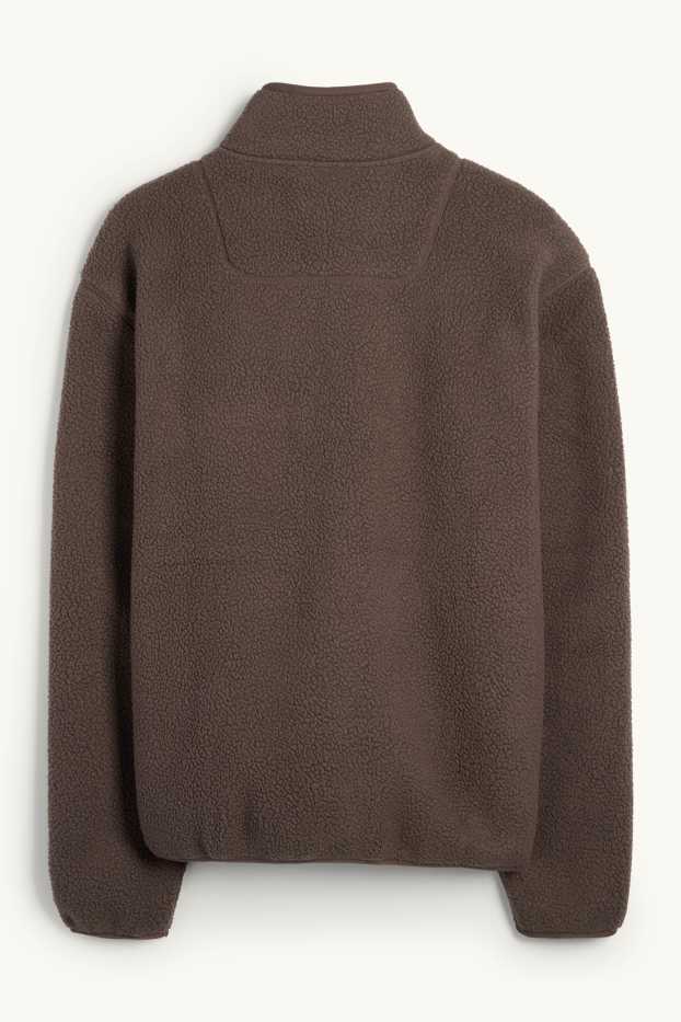 Home - Jaqueta de teixit polar - marró