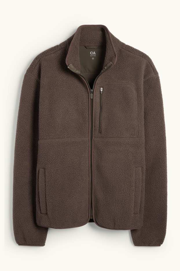 Home - Jaqueta de teixit polar - marró