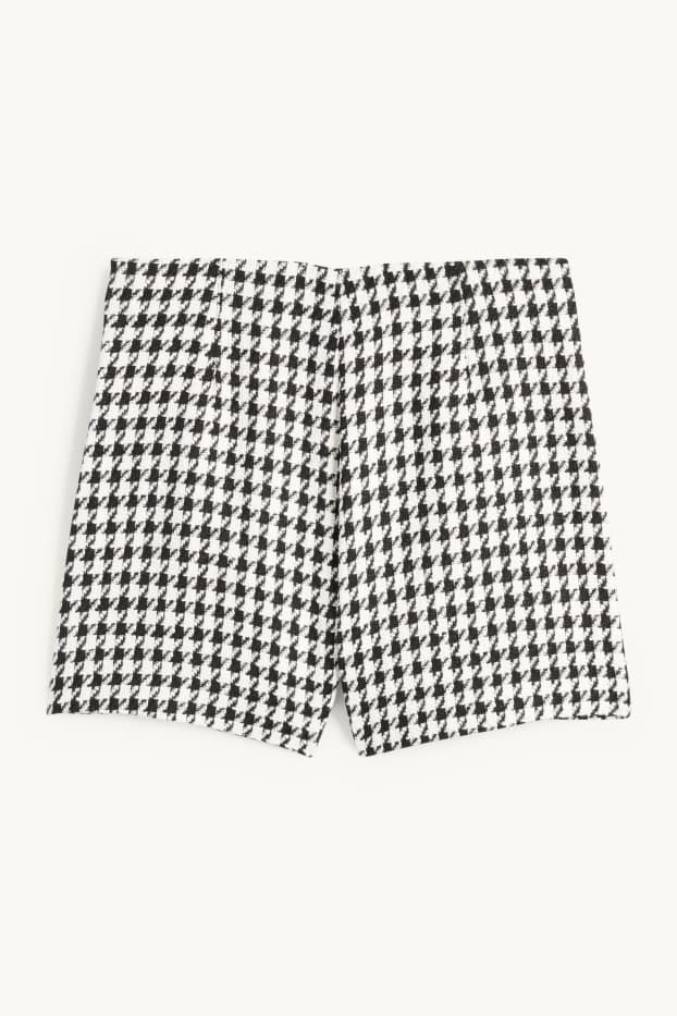 Femmes - Short - high waist - à carreaux - noir / blanc