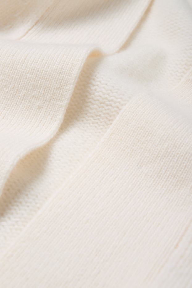 Femmes - Gilet en maille avec teneur en cachemire - laine mélangée - blanc crème