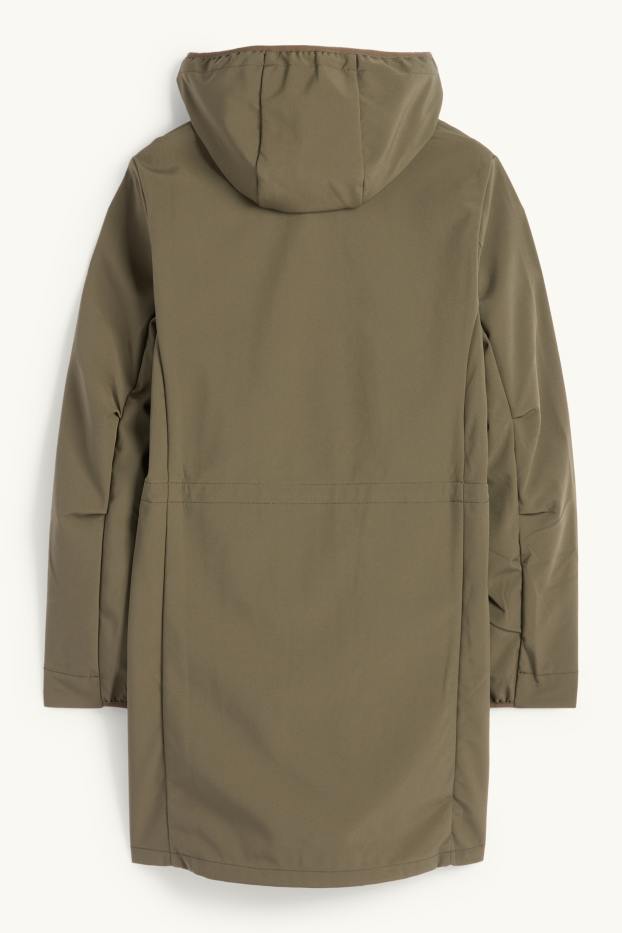 Femmes - Veste à coquille souple avec capuche - finition déperlante - 4 Way Stretch - vert