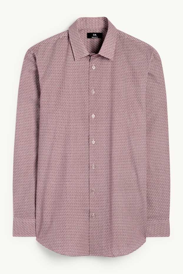 Bărbați - Set - pulover cu decolteu în V și cămașă office - 2 piese - vișiniu