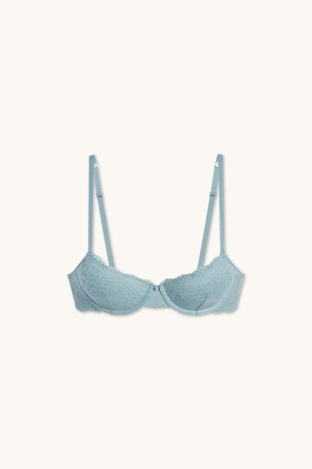 Femmes - Soutien-gorge avec armatures - DEMI - ampliforme - turquoise