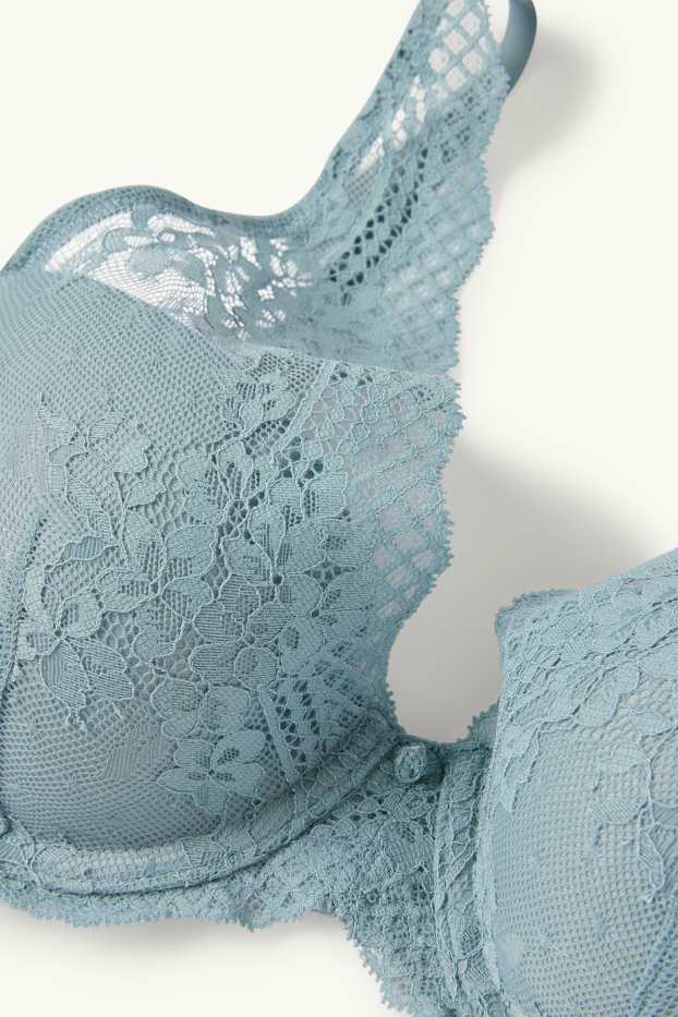 Women - Underwire bra - PLUNGE - padded - turquoise