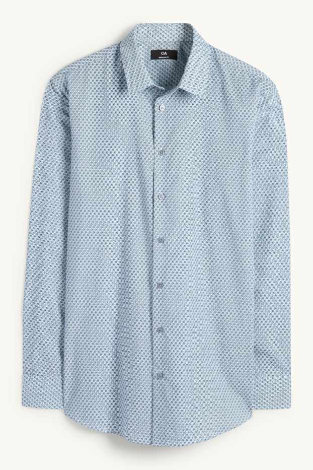 Bărbați - Set - pulover cu decolteu în V și cămașă office - 2 piese - albastru închis