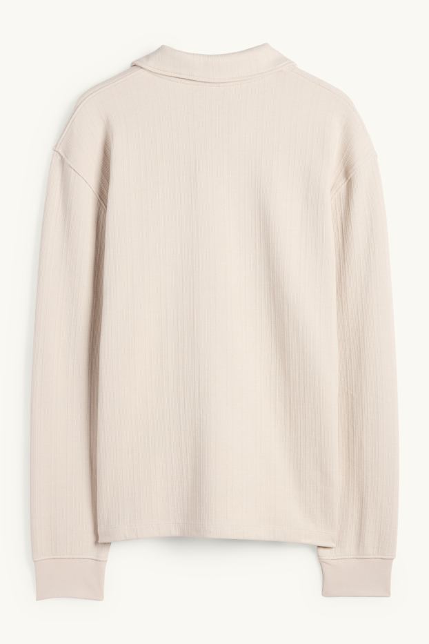 Home - Polo - relaxed fit - texturat - beix