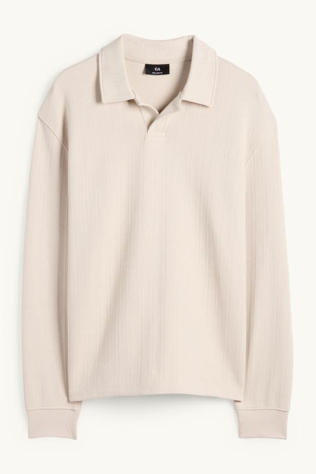 Home - Polo - relaxed fit - texturat - beix