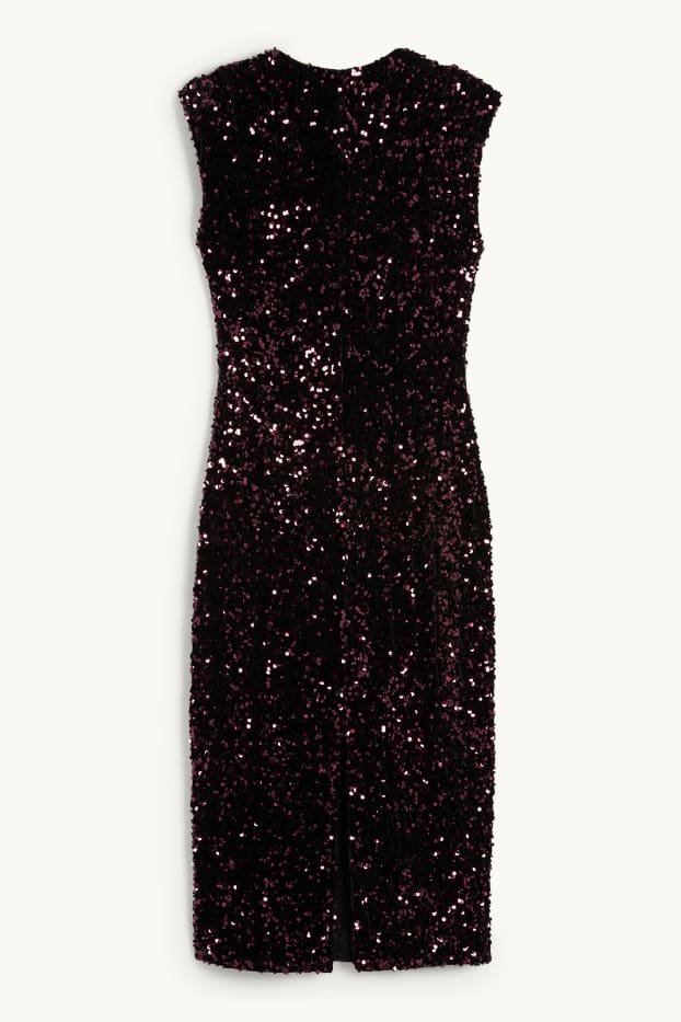 Women - Sequin bodycon dress - bordeaux