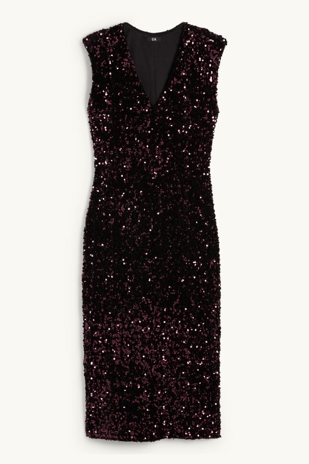 Women - Sequin bodycon dress - bordeaux