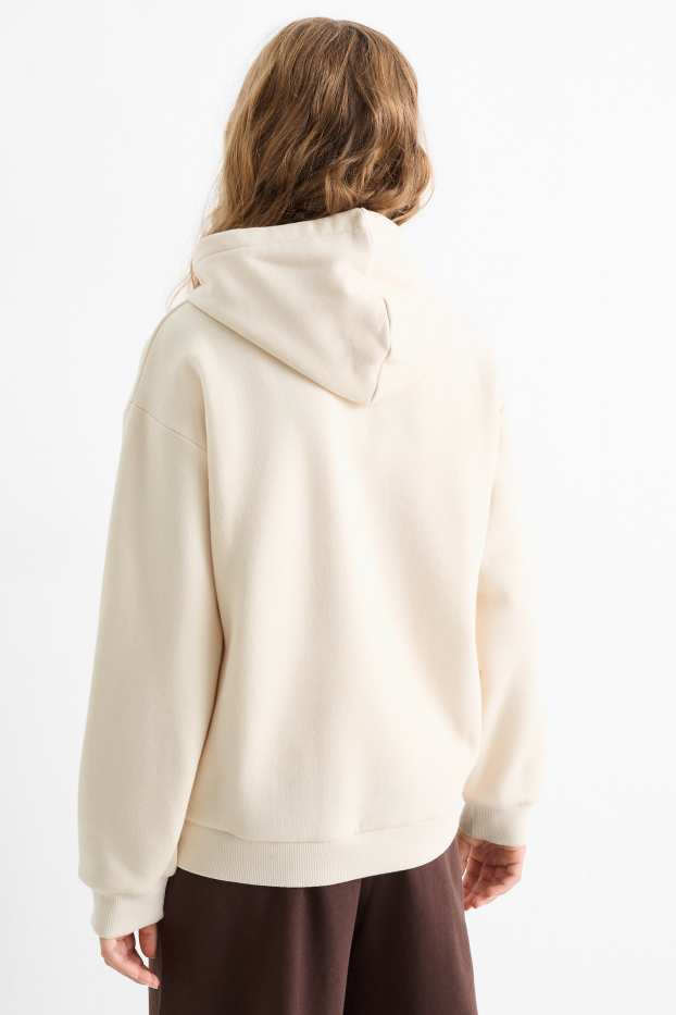 Kinder Mädchen - Teddybär - Hoodie - hellbeige