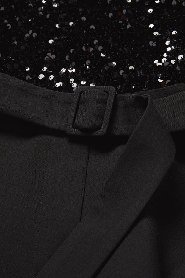 Mujer - Mono con cinturón - negro