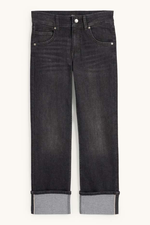 Damen - Crop Straight Jeans - Mid Waist - LYCRA® - jeansgrau