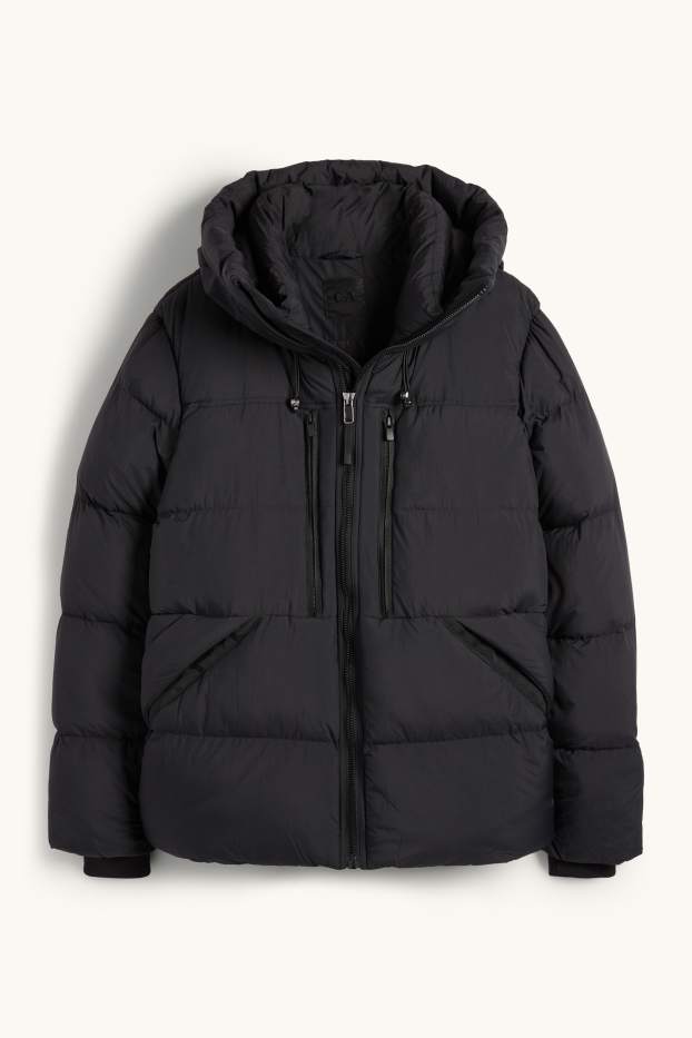 Hombre - Chaqueta acolchada con capucha - negro