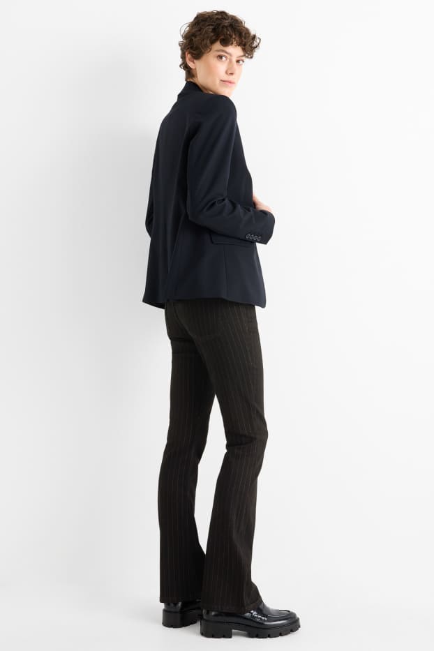 Femmes - Bootcut jean - mid waist - fines rayures - jean gris foncé