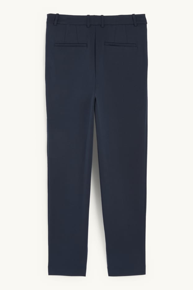 Women - Cloth trousers - high waist - tapered fit - dark blue