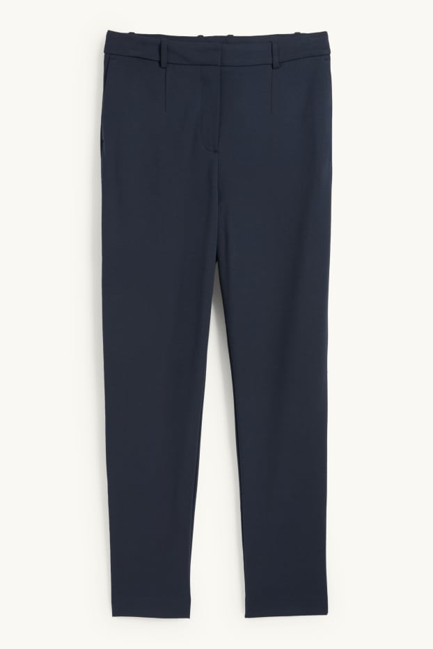 Women - Cloth trousers - high waist - tapered fit - dark blue