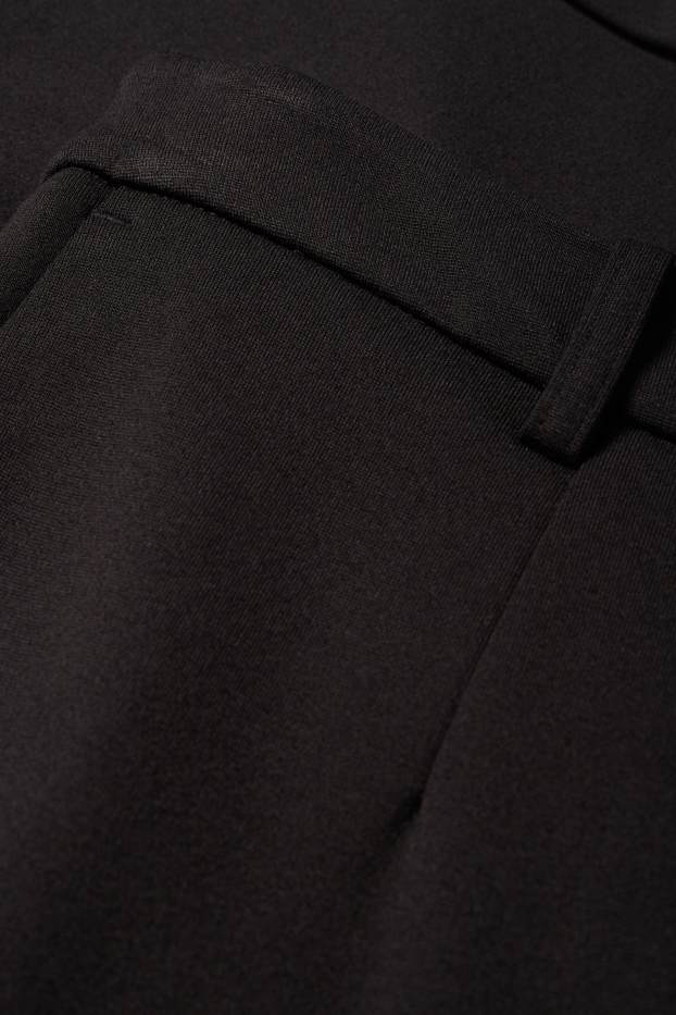 Women - Cloth trousers - high waist - tapered fit - black