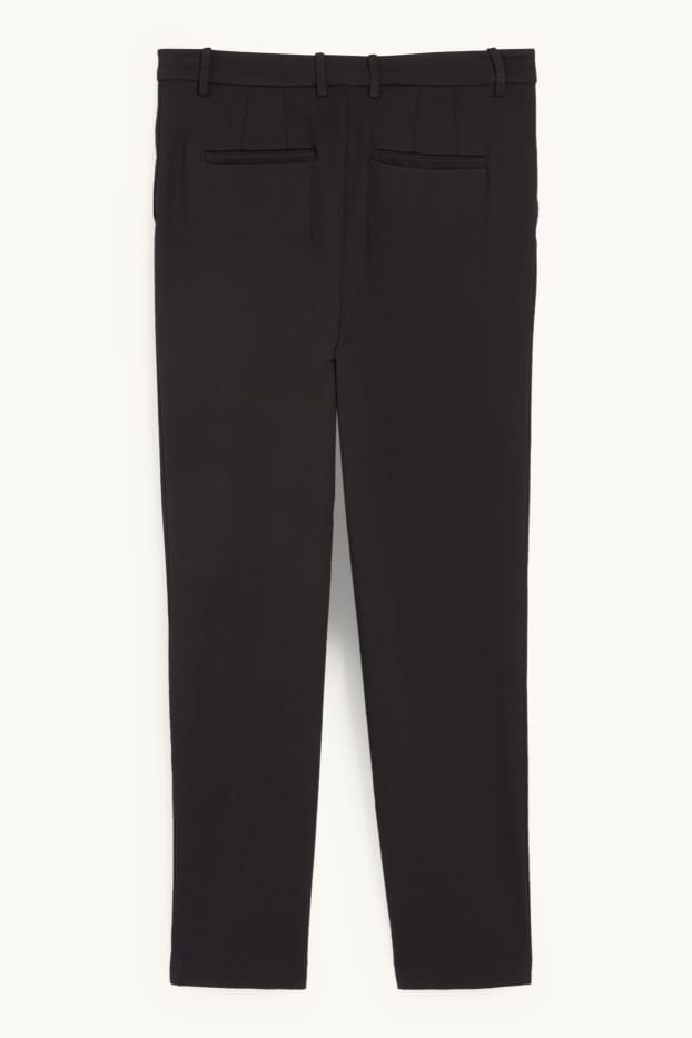 Women - Cloth trousers - high waist - tapered fit - black