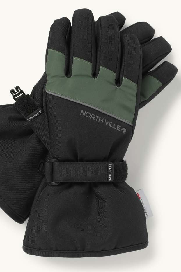 Nen - Guants d'esquí - impermeables - verd fosc / negre