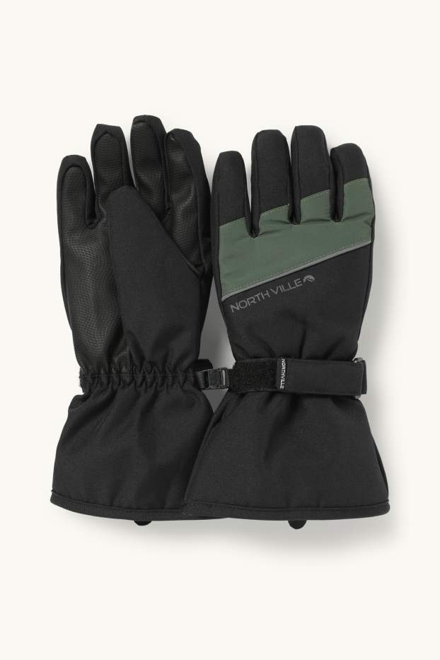 Nen - Guants d'esquí - impermeables - verd fosc / negre