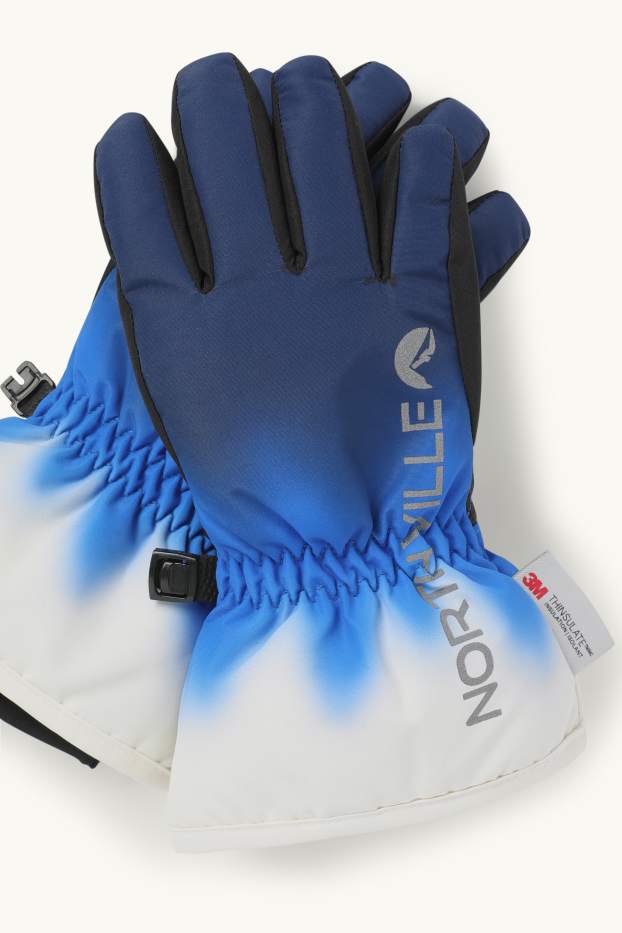 Nen - Guants d'esquí - impermeables - amb motiu - blau fosc